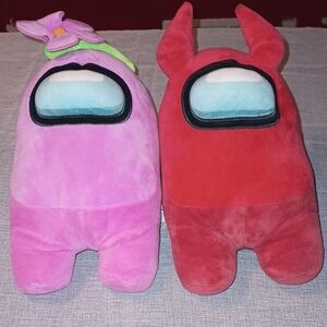 AMONG US Pink and Red Plush Toys